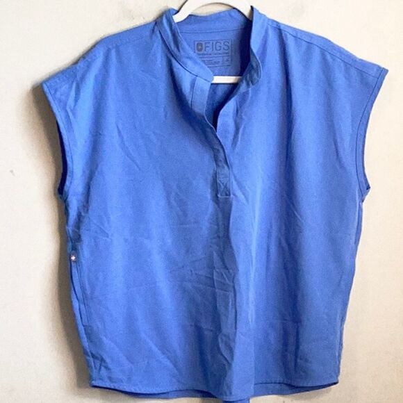 Women's Figs Blue Rafaela Oversized Scrub Top M - Picture 1 of 6